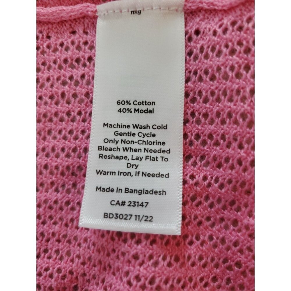 Talbots Pink Cropped Open-Front Knit Cardigan size Small - Picture 6 of 12